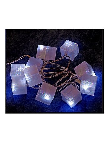 Guirlande electrique cubes lumineux 10 Led blanc