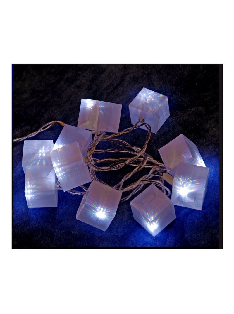 Guirlande electrique cubes lumineux 10 Led blanc Blanc - Kiabi