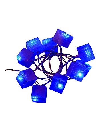 Guirlande électrique cubes lumineux 10 Led bleue