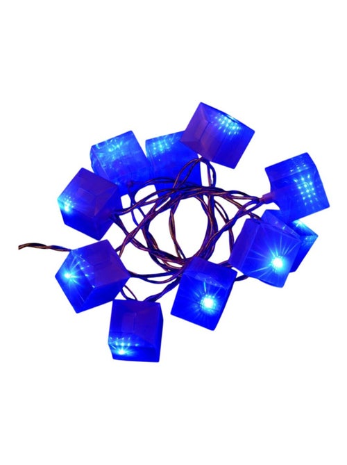 Guirlande électrique cubes lumineux 10 Led bleue - Kiabi Guirlande électrique cubes lumineux 10 Led bleue - Kiabi