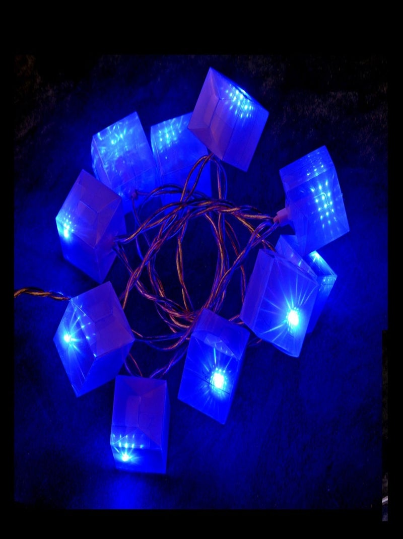 Guirlande électrique cubes lumineux 10 Led bleue Bleu - Kiabi