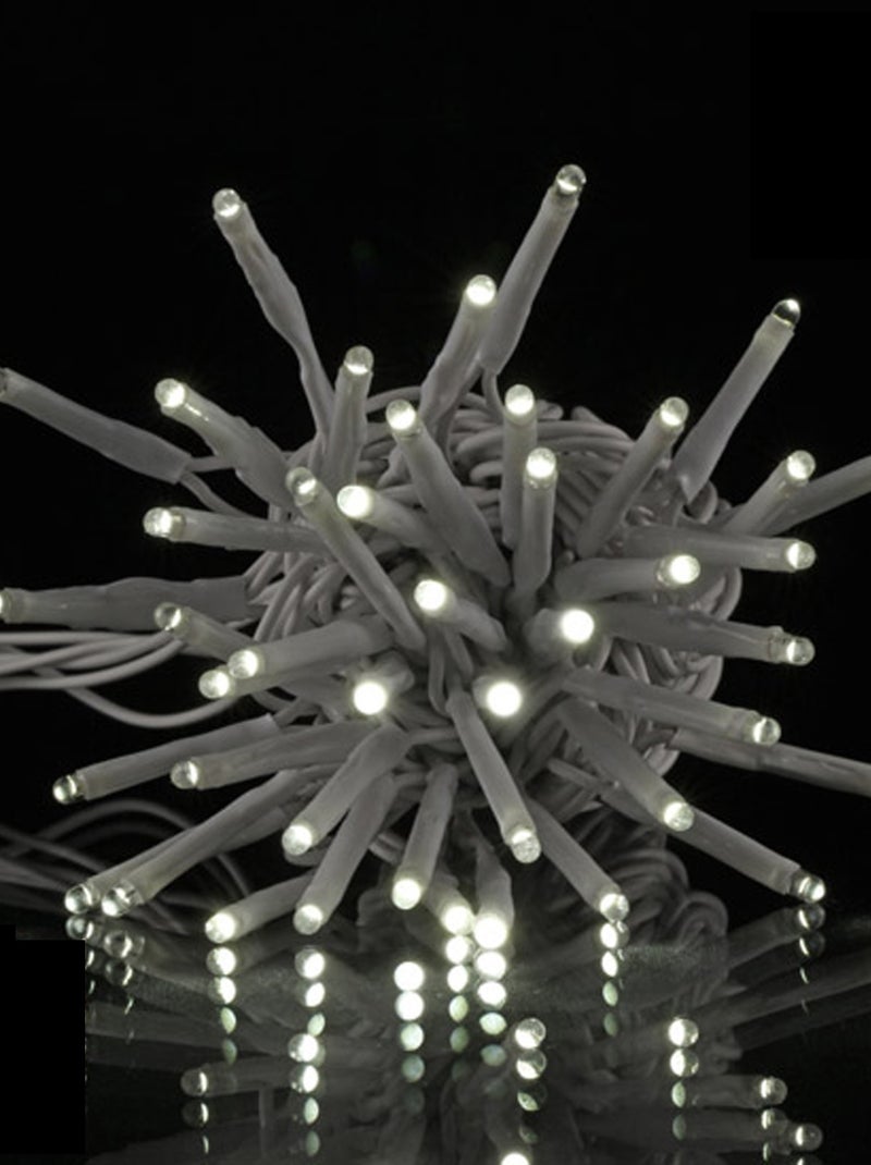 Guirlande électrique exterieur 120 Led blanc 12m Blanc - Kiabi