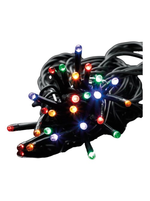 Guirlande électrique exterieur 180 Led multicouleur 20m fil noir - Kiabi Guirlande électrique exterieur 180 Led multicouleur 20m fil noir - Kiabi
