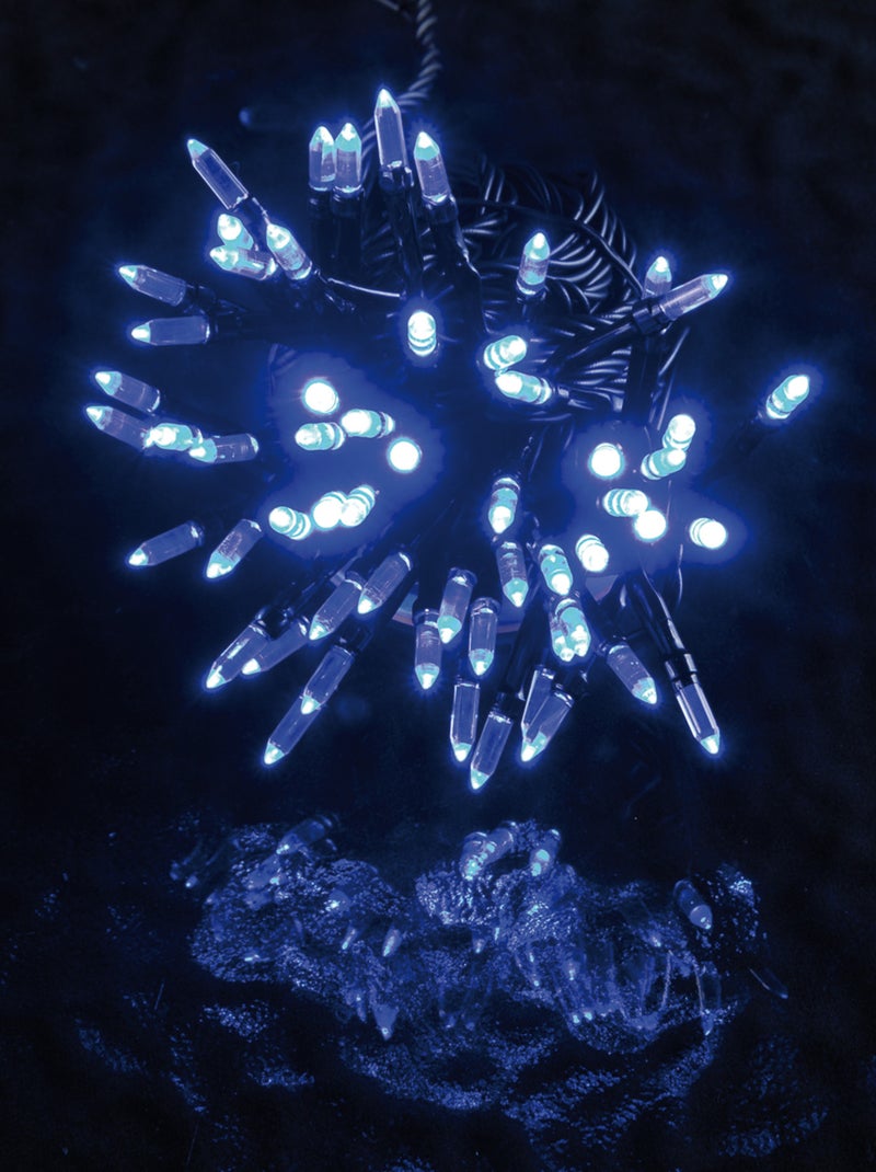 Guirlande électrique exterieur 80 led grain de riz bleu anime Bleu - Kiabi