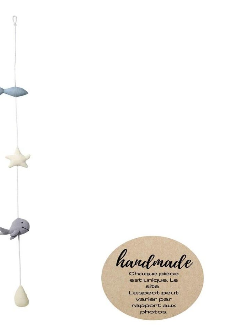 Guirlande en coton mousseline baleine Small Gris - Kiabi