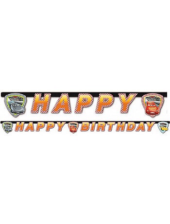 Guirlande en papier cars 3 -happy birthday- 200cm