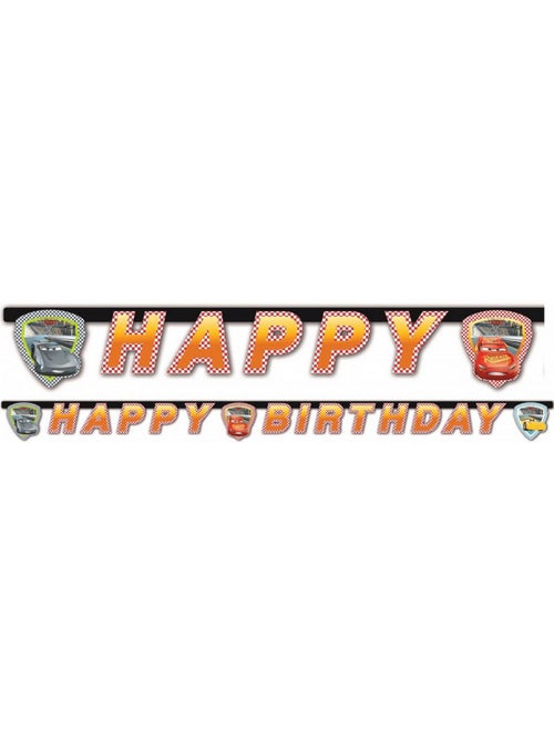Guirlande en papier cars 3 -happy birthday- 200cm - Kiabi