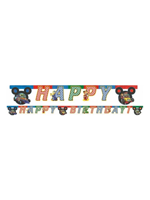 Guirlande en papier Disney Mickey rouge -Happy birthday- 200cm - Kiabi