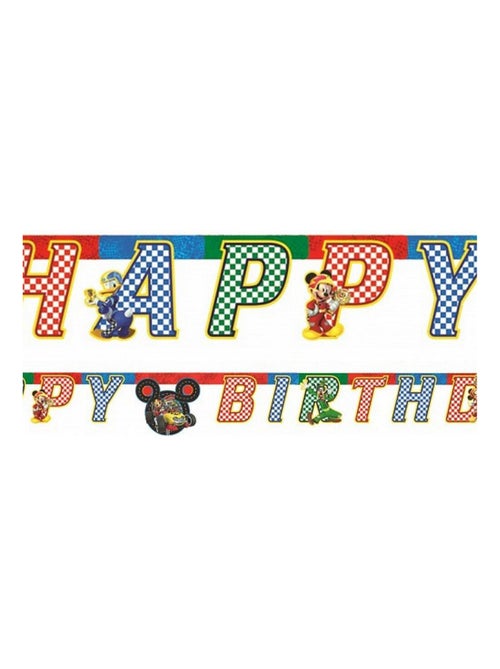 Guirlande en papier Disney Mickey rouge -Happy birthday- 200cm - Kiabi