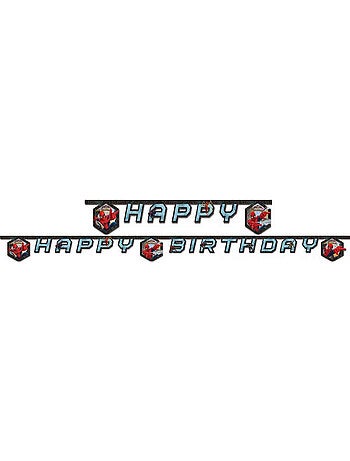 Guirlande en papier spiderman web warriors -happy birthday- 180cm