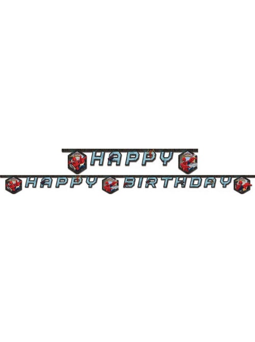 Guirlande en papier spiderman web warriors -happy birthday- 180cm - Kiabi