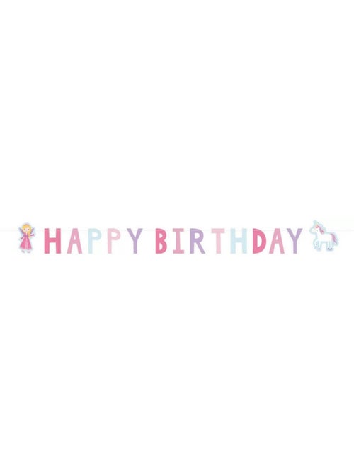 Guirlande et bannière thème princesses et chevalier - joyeux anniversaire - 150 cm - Kiabi