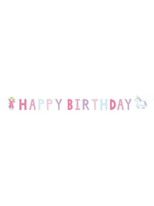 Guirlande et bannière thème princesses et chevalier - joyeux anniversaire - 150 cm - Kiabi