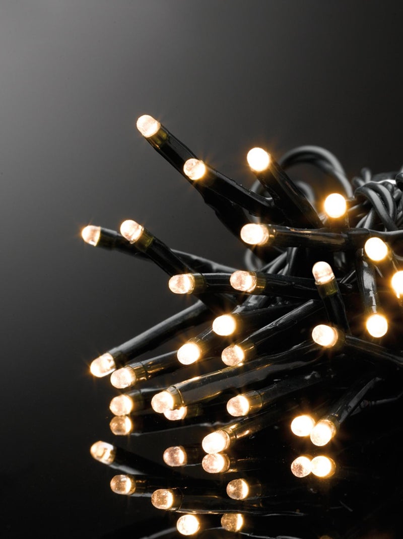 Guirlande exterieur 180 Led 20m fil noir Orange - Kiabi