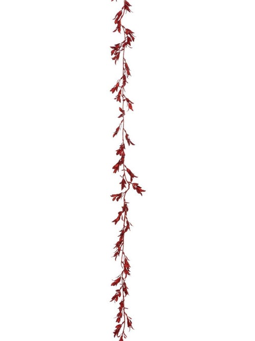 Guirlande feuilles 1,80m plastique rouge - Kiabi