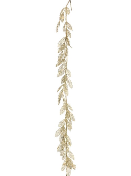 Guirlande feuilles 1,80m plastique transparent et or - Kiabi