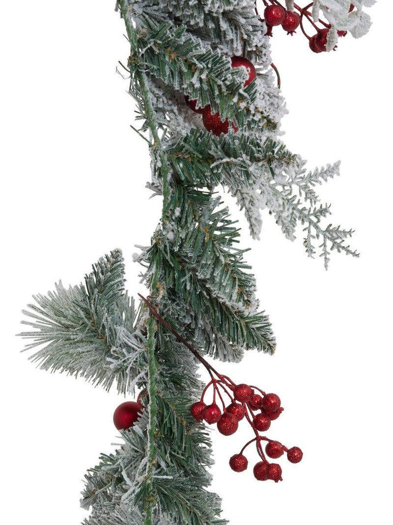Guirlande floquée baies rouges long 1,8m blanc Blanc - Kiabi