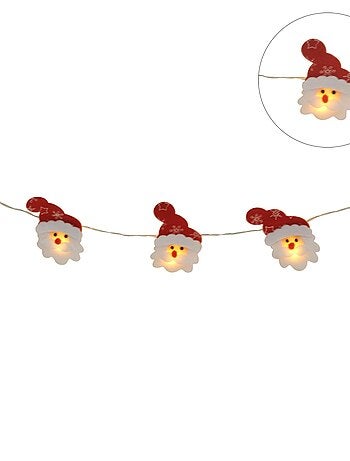 Guirlande interieur 10 pere noel feutrine led