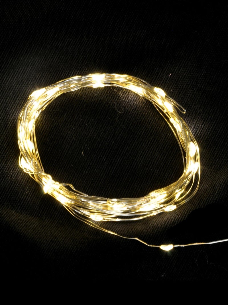 Guirlande interieur fil cuivre 20 led blanc chaud Blanc - Kiabi