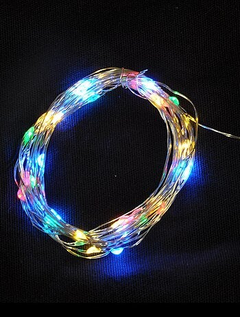 Guirlande interieur fil cuivre 20 led multicouleur