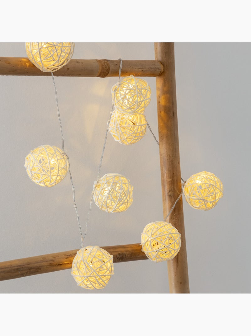 Guirlande LED 10 boules à pile ROTIN Blanc - Kiabi