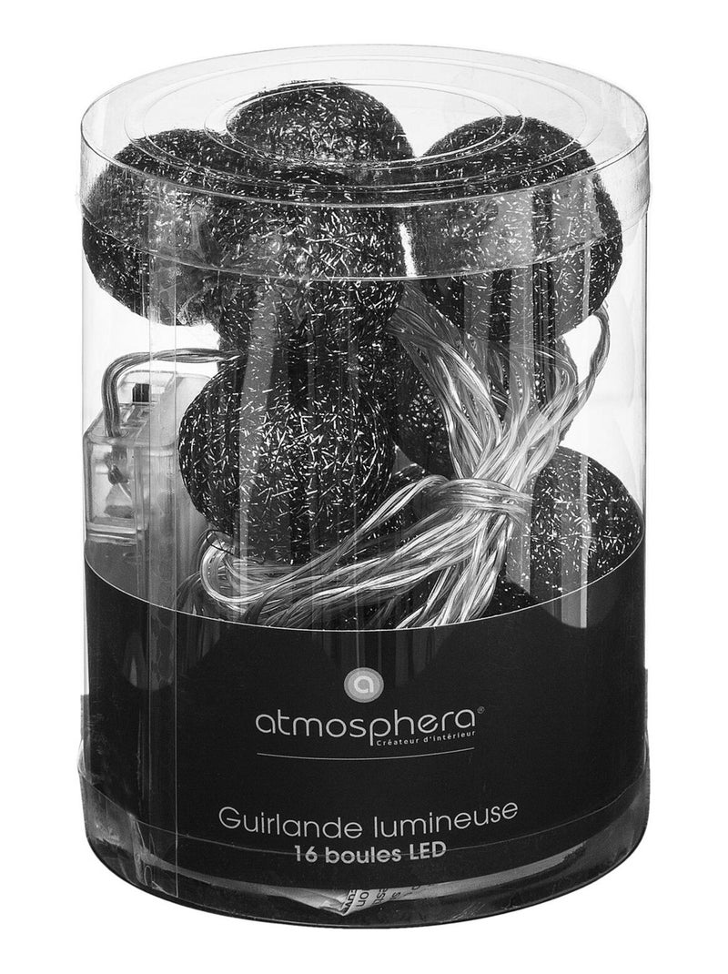 Guirlande LED 16 boules Noir - Kiabi