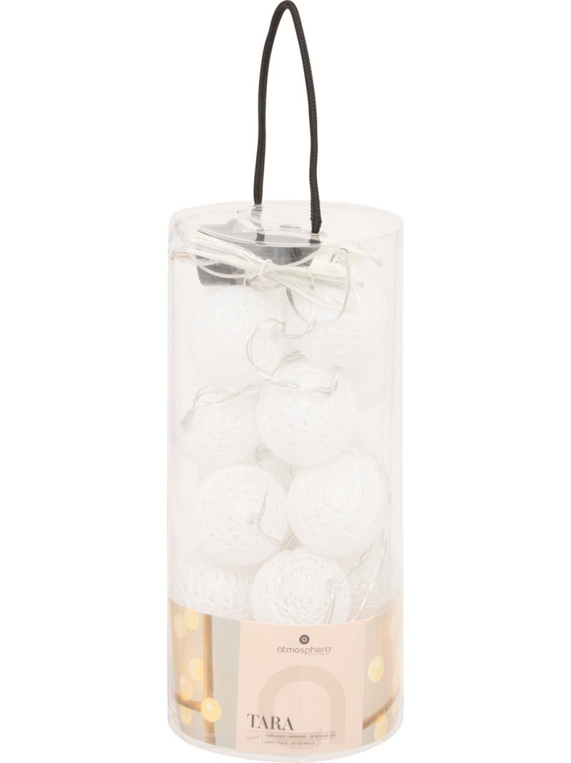 Guirlande LED 20 boules secteur TARA Blanc - Kiabi
