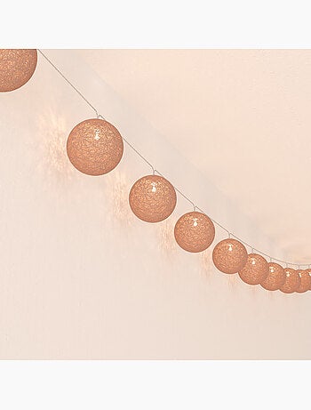 Guirlande LED à pile boules en coton tissé GLITTER SHINI