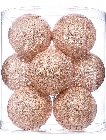 Guirlande LED à pile boules en coton tissé GLITTER SHINI