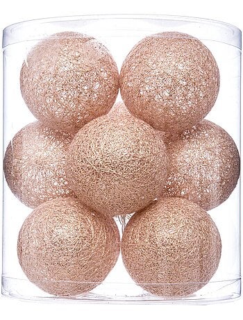 Guirlande LED à pile boules en coton tissé GLITTER SHINI