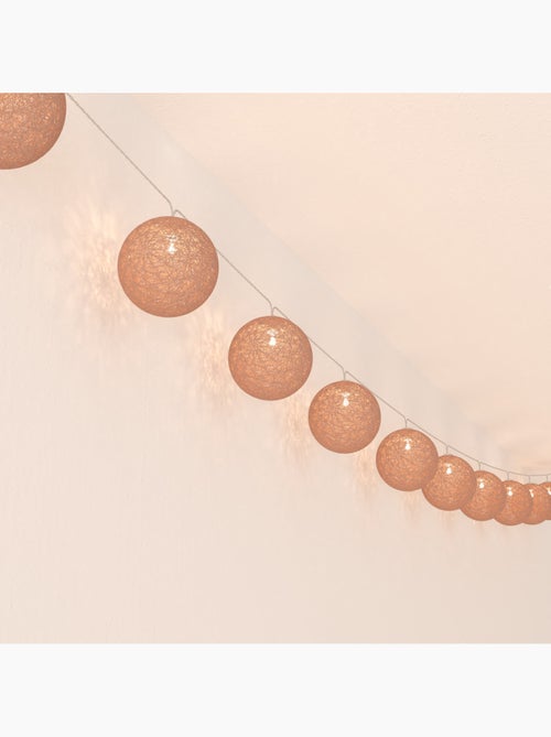Guirlande LED à pile boules en coton tissé GLITTER SHINI - Kiabi