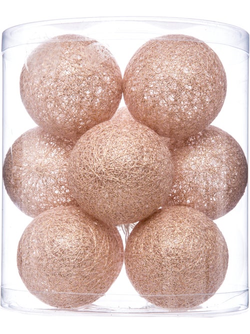 Guirlande LED à pile boules en coton tissé GLITTER SHINI - Kiabi