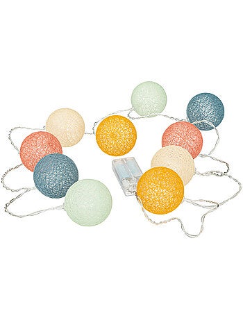 Guirlande LED à pile boules en coton tissé OYA