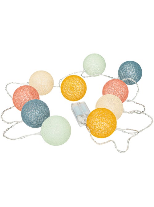 Guirlande LED à pile boules en coton tissé OYA - Kiabi Guirlande LED à pile boules en coton tissé OYA - Kiabi