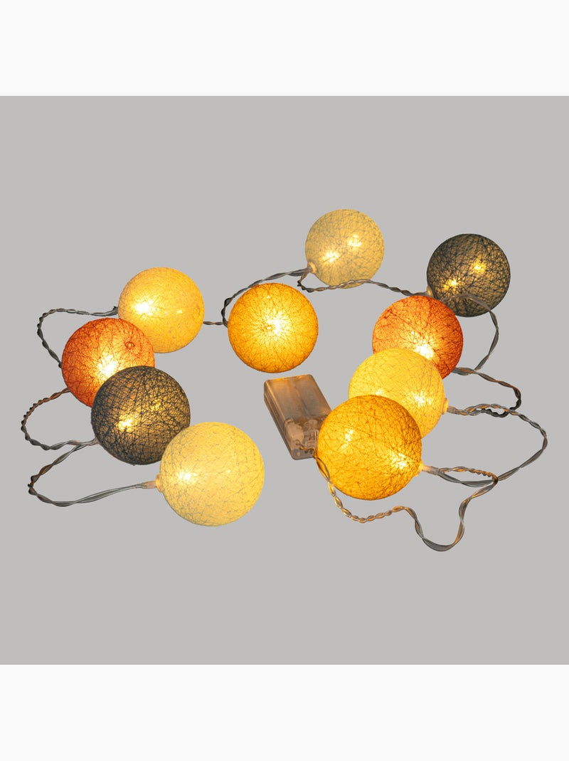 Guirlande LED à pile boules en coton tissé OYA Multicolore - Kiabi
