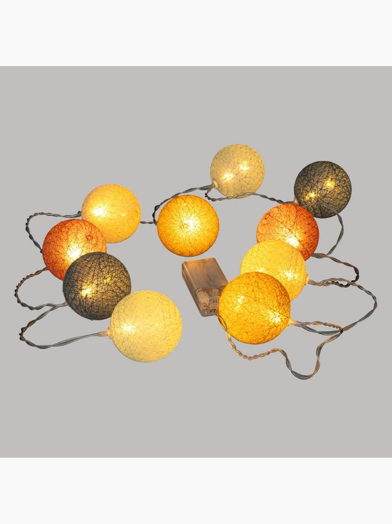 Guirlande LED à pile boules en coton tissé OYA Multicolore - Kiabi