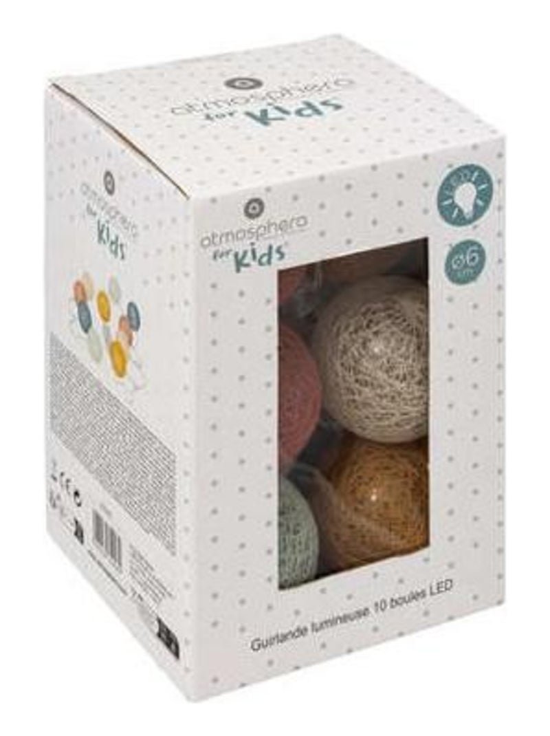 Guirlande LED à piles OYA 10 boules Diam.6cm Multicolore - Kiabi