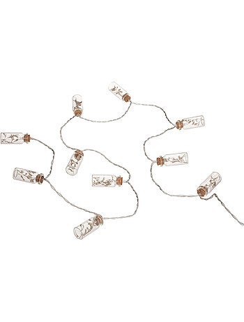 Guirlande LED bouteilles verre à pile FLEUR