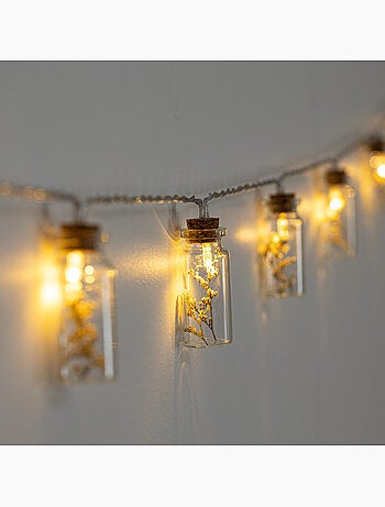 Guirlande LED bouteilles verre à pile FLEUR
