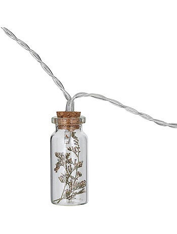 Guirlande LED bouteilles verre à pile FLEUR