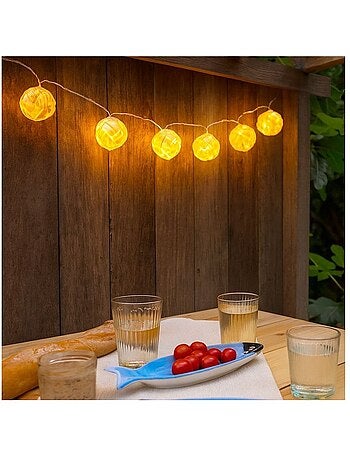 Guirlande LED en rotin 165cm