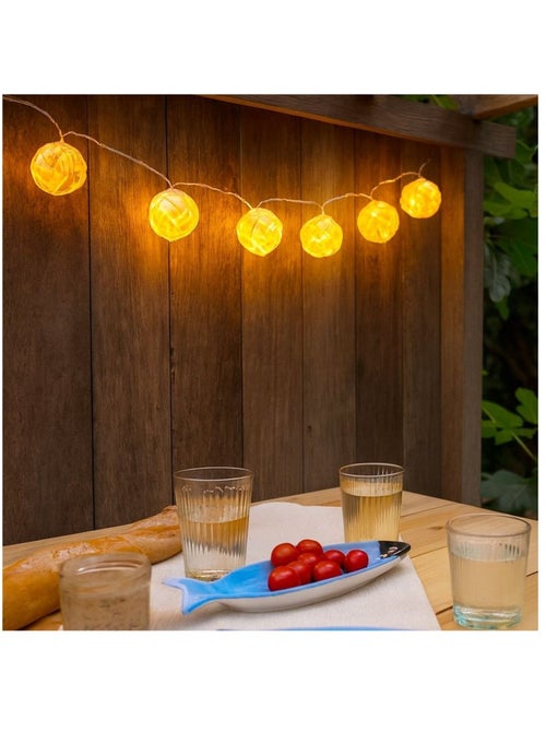Guirlande LED en rotin 165cm - Kiabi