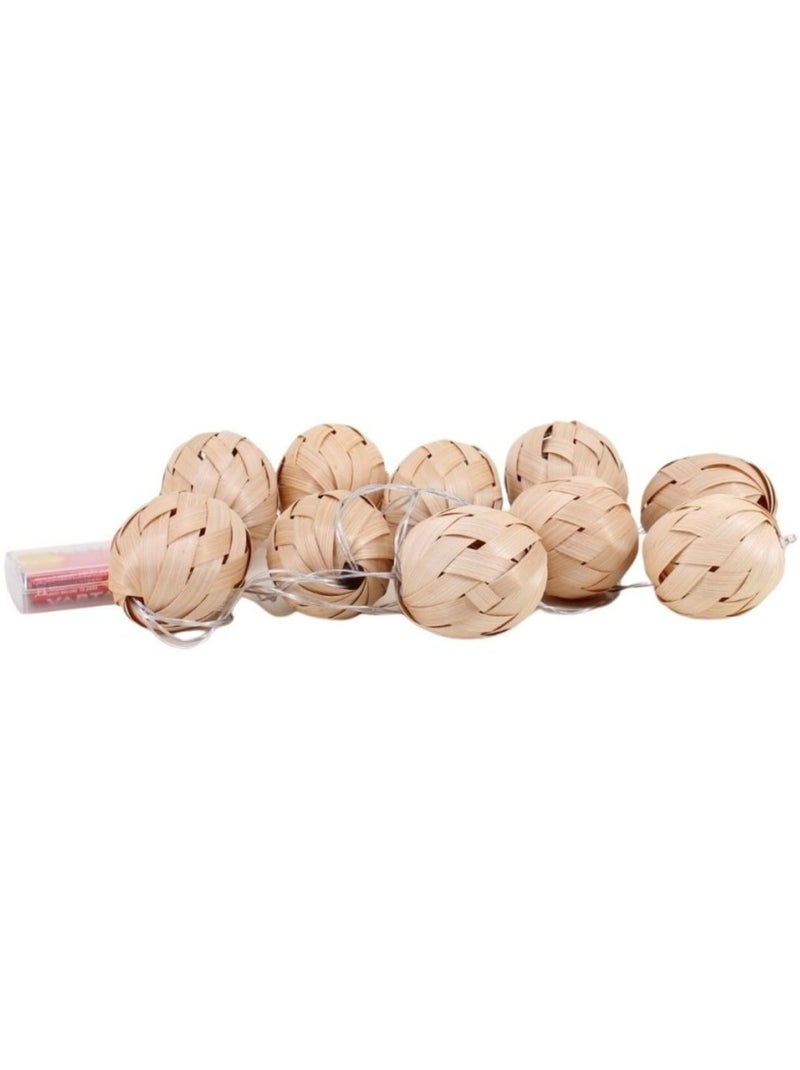 Guirlande LED en rotin 165cm Beige - Kiabi