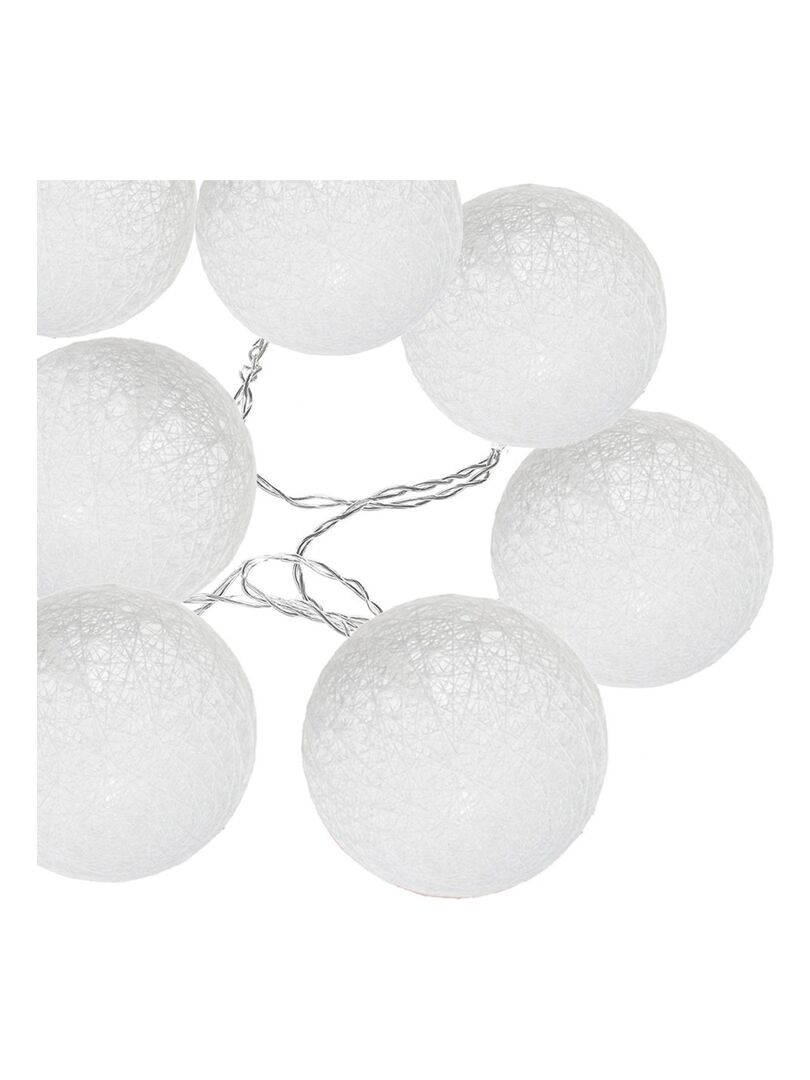 Guirlande lumineuse Blanche 10 boules LED à piles - Blanc - Kiabi - 12.90€