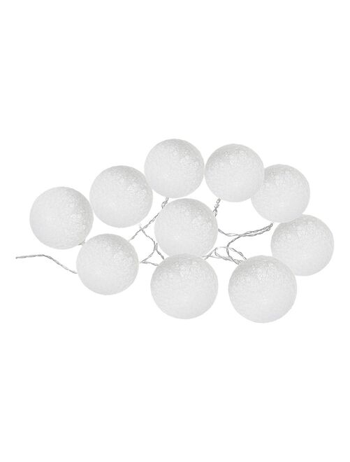 Guirlande LED solaire 10 boules blanches - Kiabi