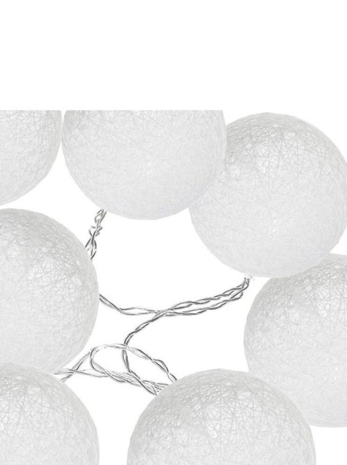Guirlande LED solaire 10 boules blanches - Kiabi