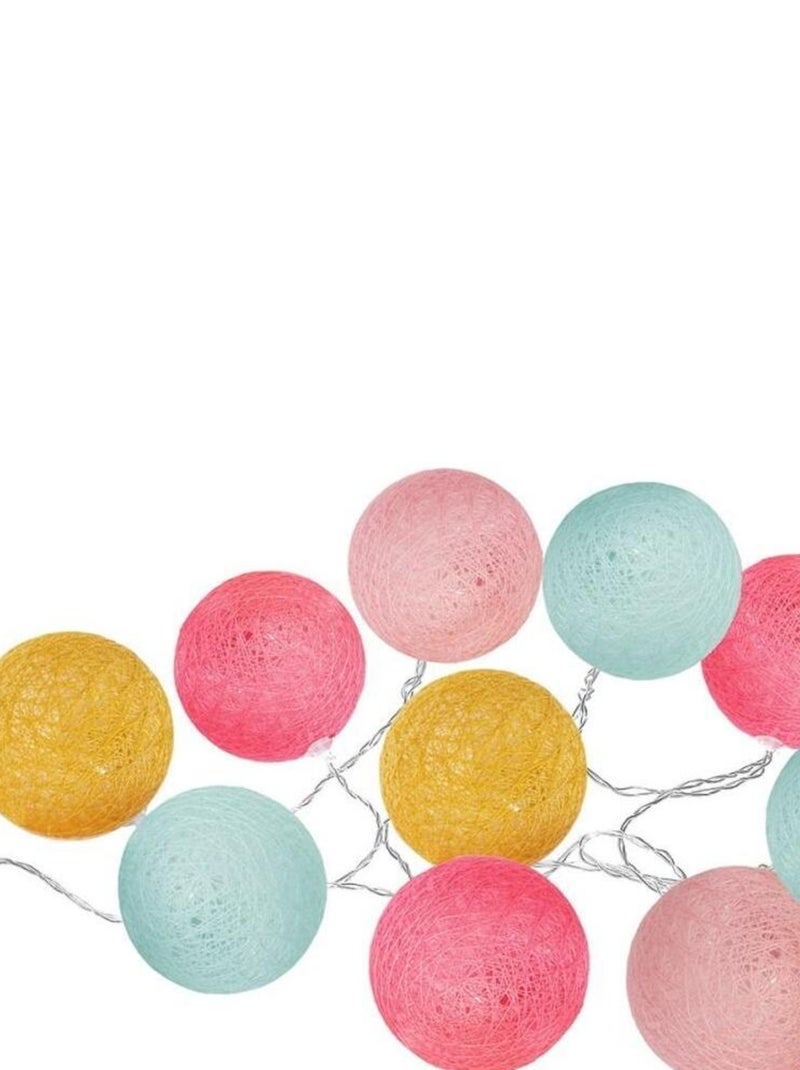 Guirlande LED solaire 10 boules multicolores Blanc - Kiabi