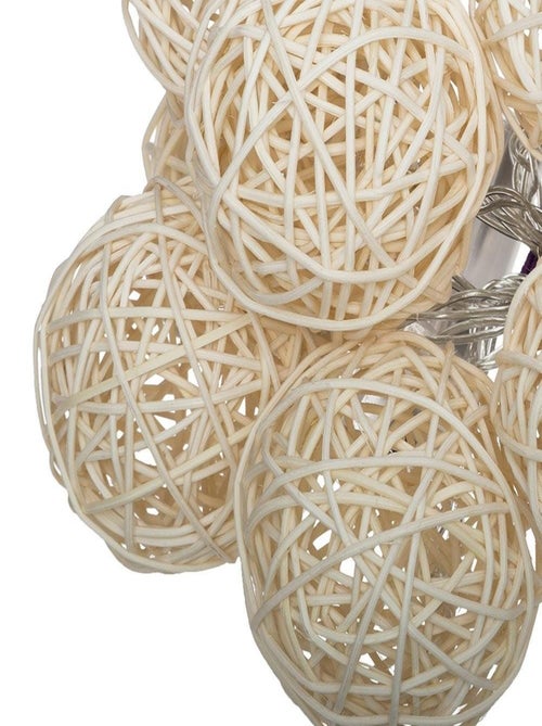 Guirlande lumineuse 10 boules LED en rotin - Kiabi