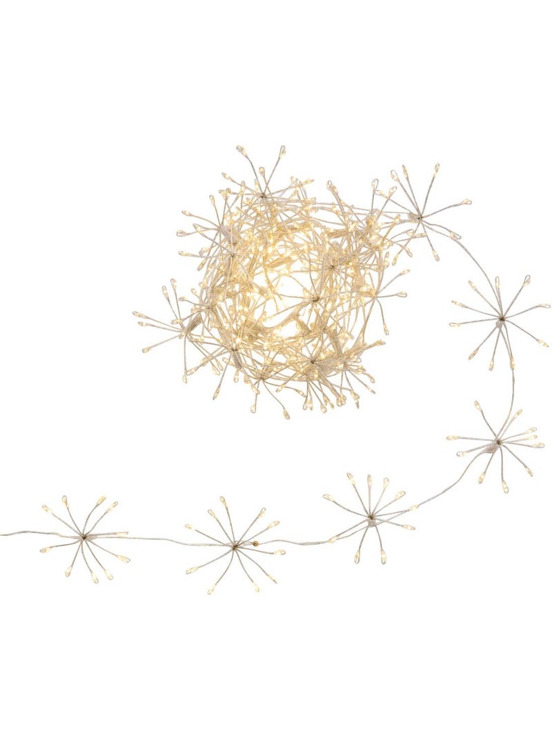 Guirlande lumineuse à pompons d'intérieur 4 m 400 led blanc chaud fil cuivre à piles Blanc chaud - Kiabi