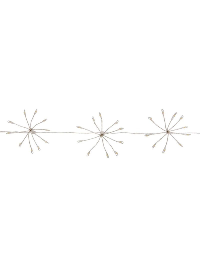 Guirlande lumineuse à pompons d'intérieur 4 m 400 led blanc chaud fil cuivre à piles Blanc chaud - Kiabi